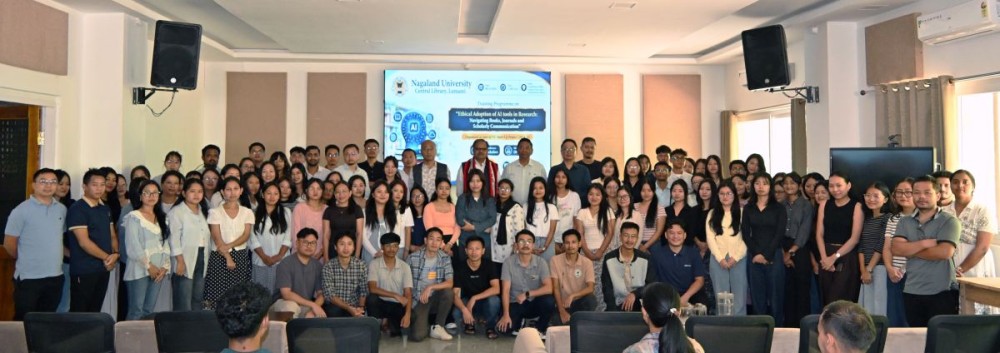NU officials along with the participants during a training programme on the ethical use of artificial intelligence (AI) held at Lumami.